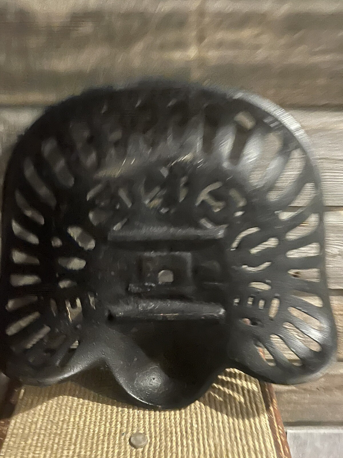 Vintage Buckeye Akron Cast Iron Tractor Seat Art Deco Aultman Miller Co. Seat