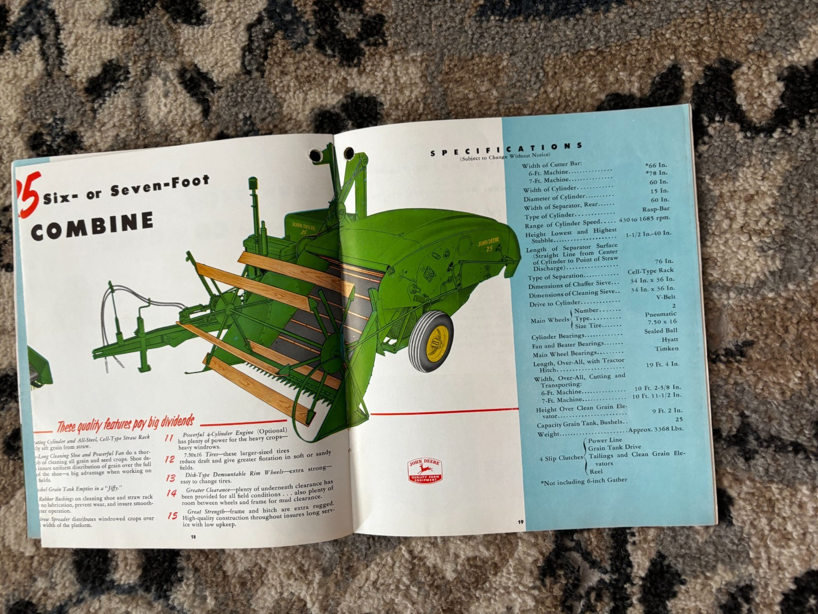 John Deere 25 Combine For 1953 Brochure DCPA26