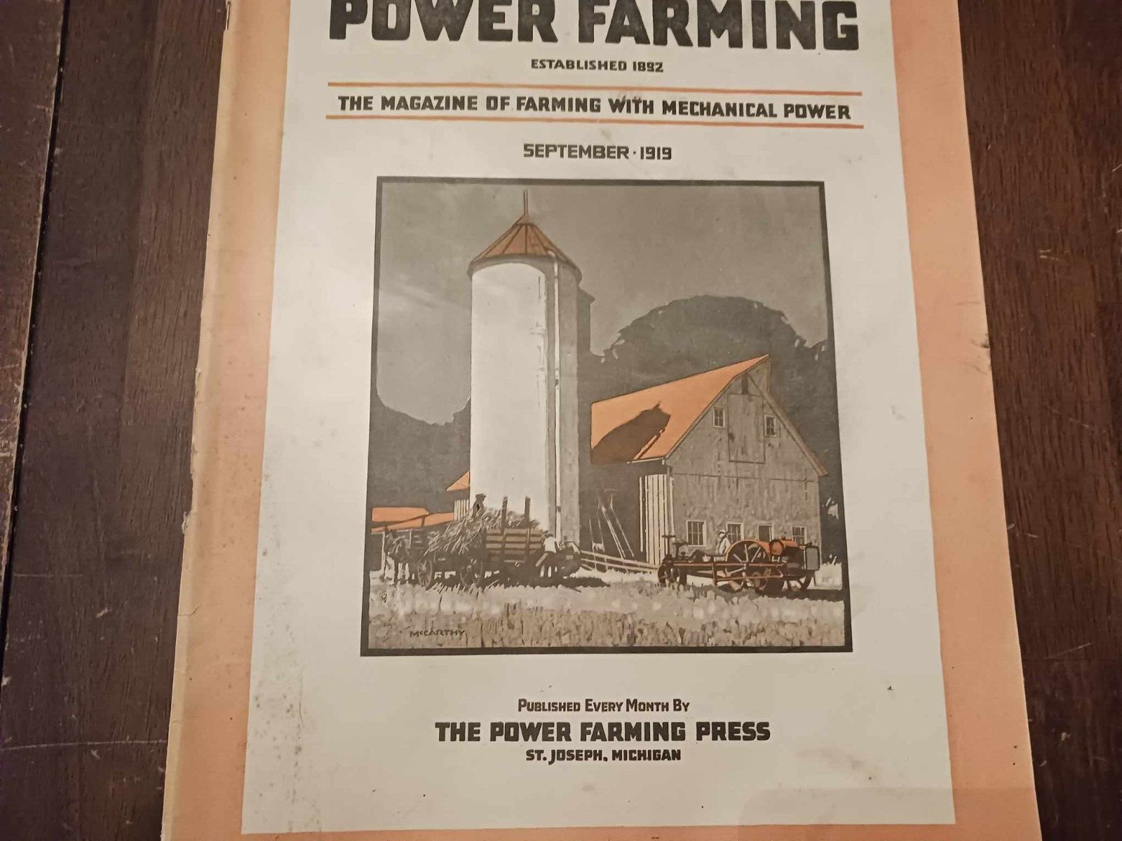 Vintage Magazine Power Farming September 1919 Holt Caterpillar Ads Photos