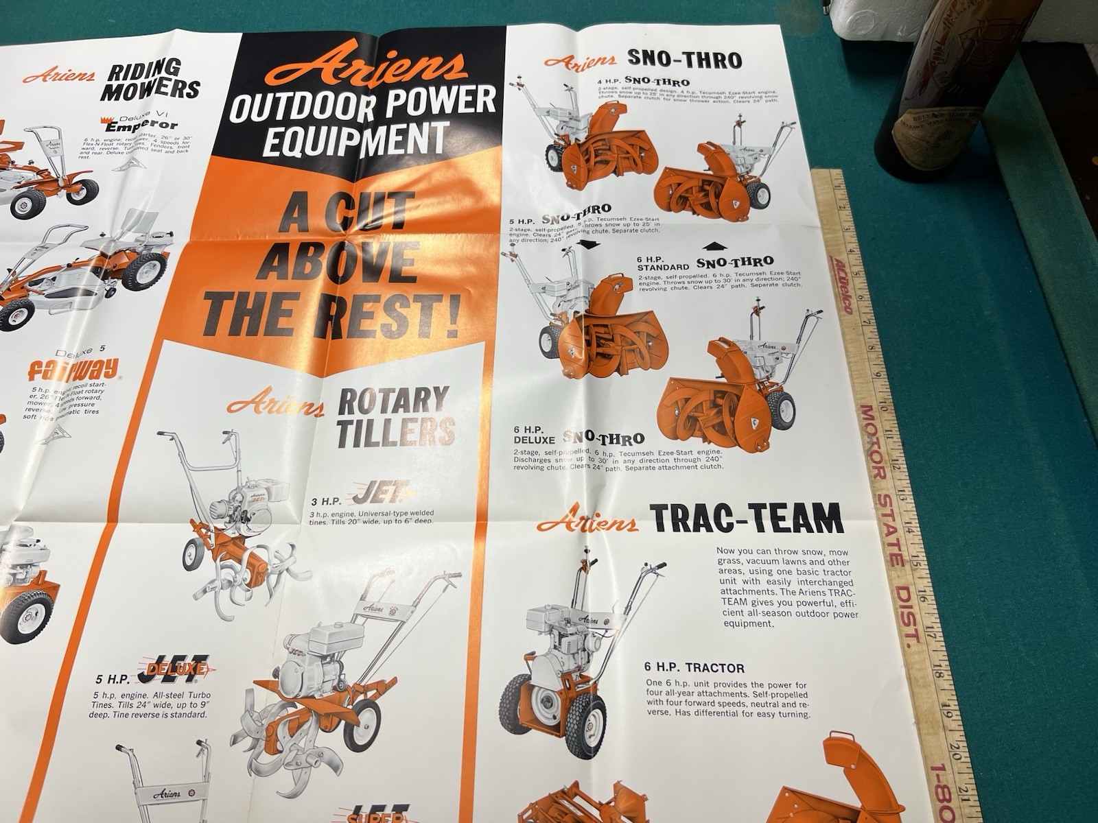 Ariens Garden Tractor Dealership Poster Sign 1967 NOS