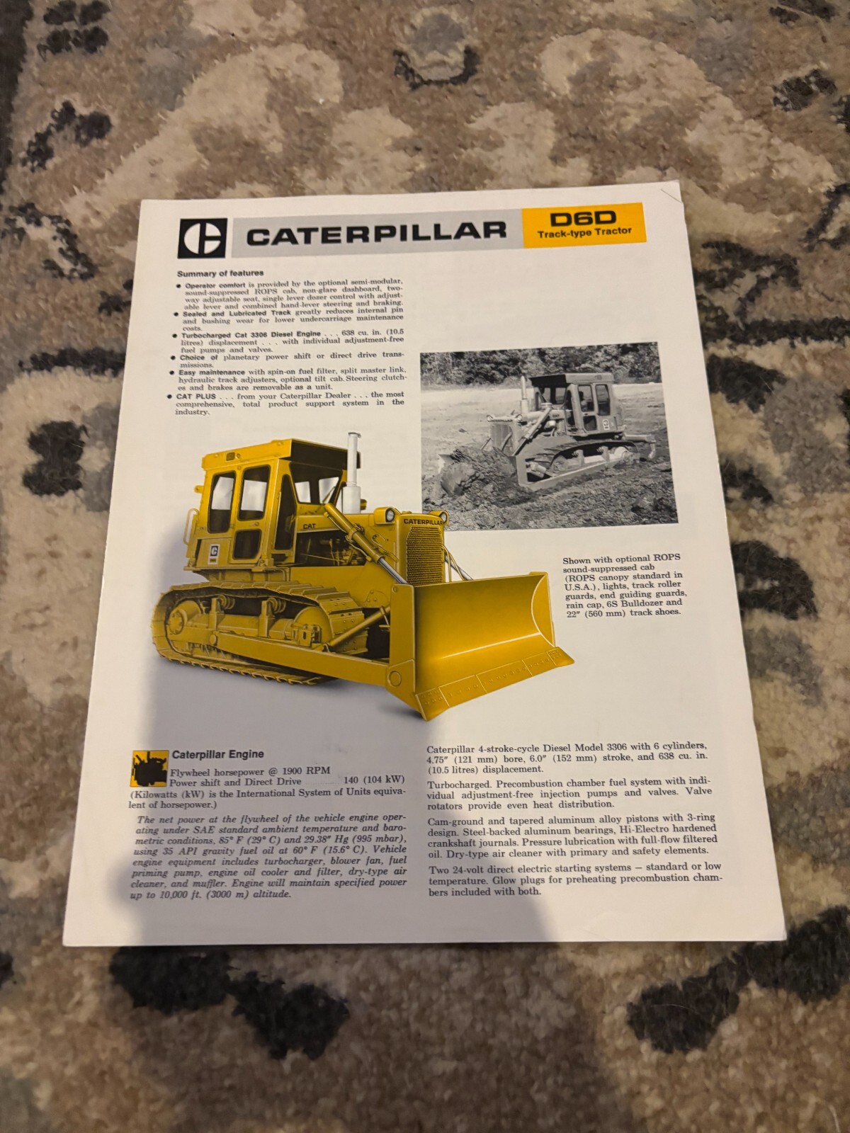 Caterpillar CAT D6D Crawler Tractor Dozer Brochure FCCA25
