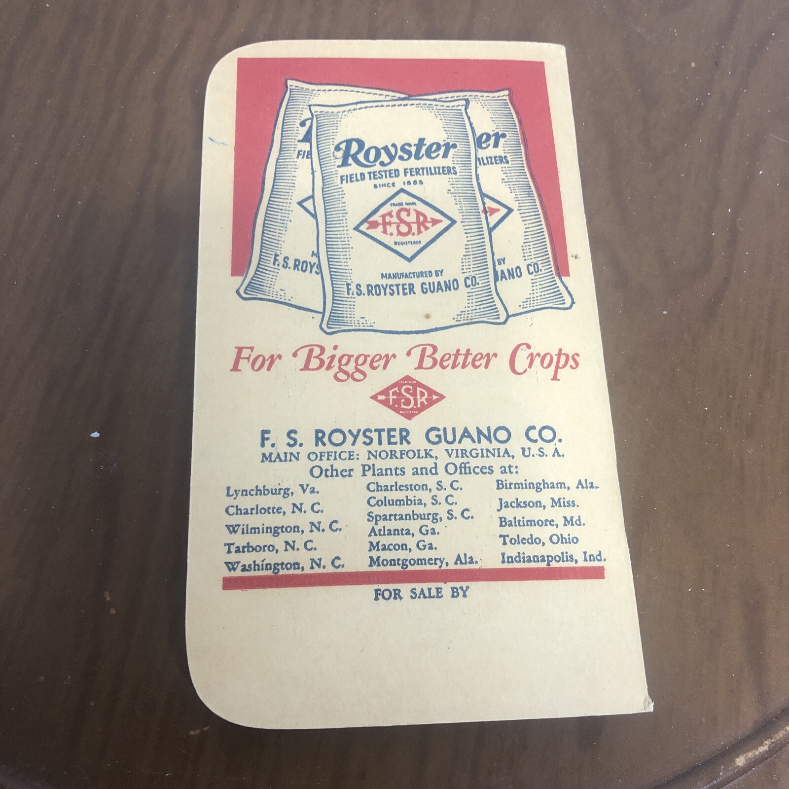 Vintage Royster Guano Fertilizer Pocket Memo Books 1948 1949 Clean