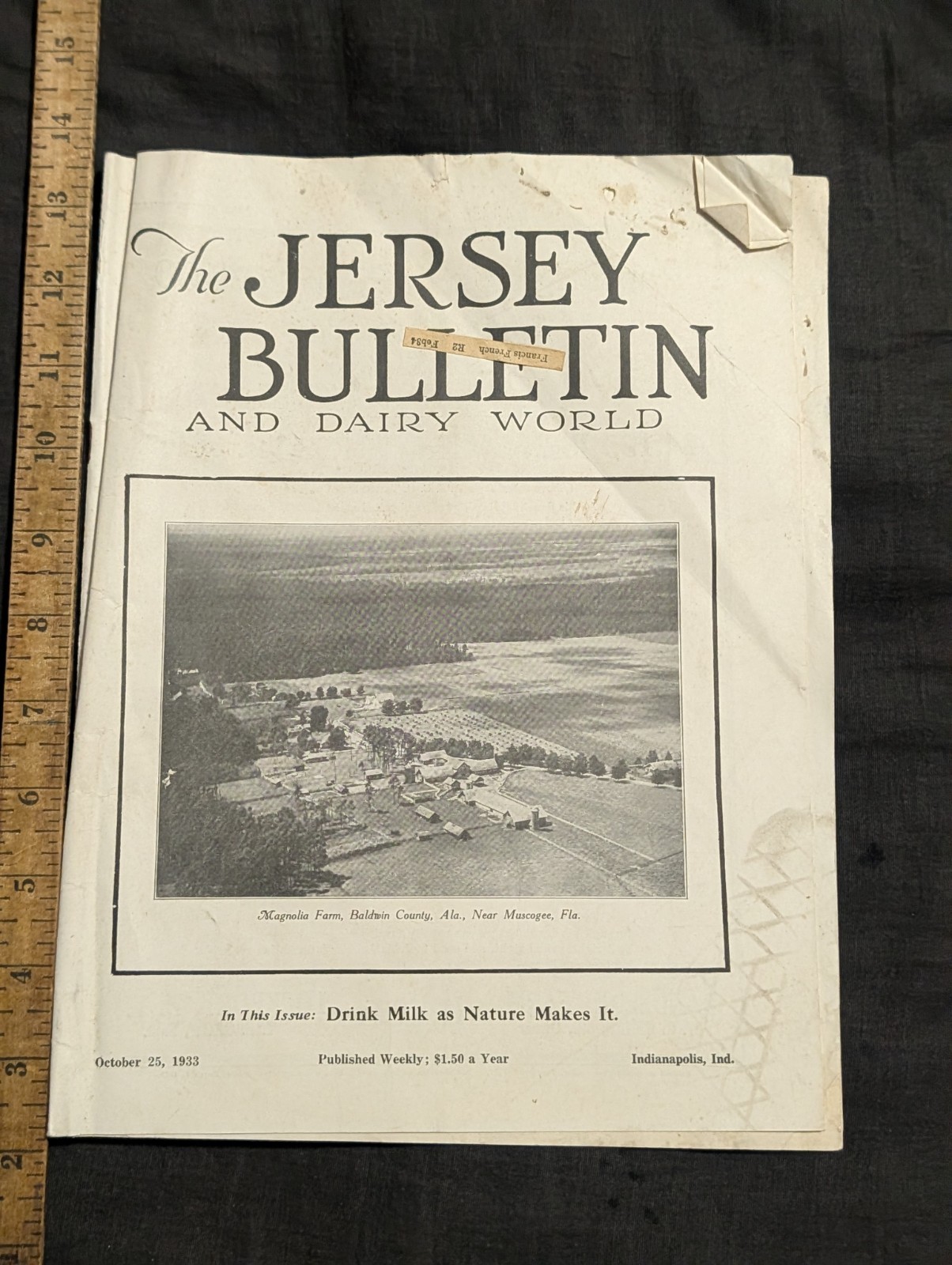 1933 The Jersey Bulletin, Agriculture dairy cattle farmer magazine