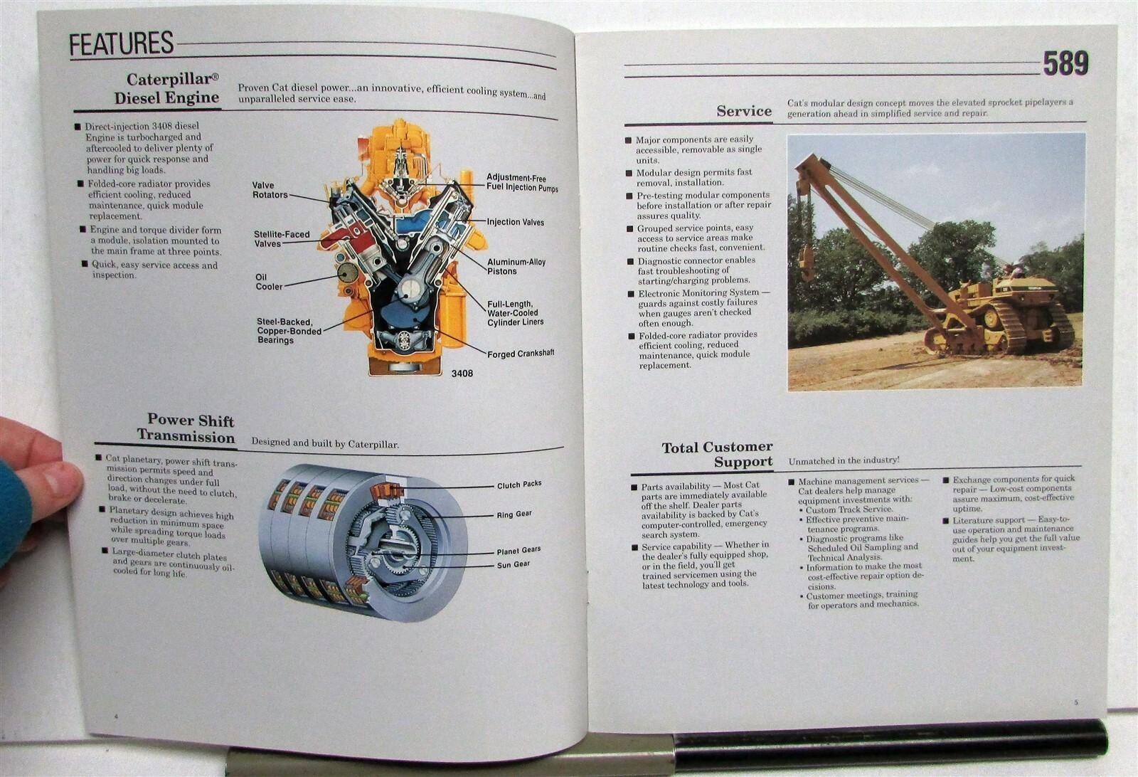 1994 Caterpillar 589 Pipelayer Specs Construction Sales Brochure