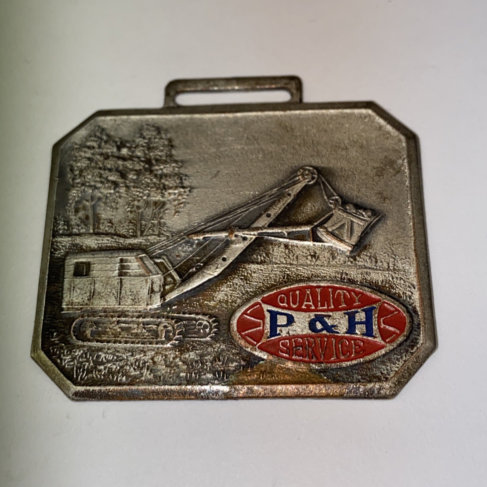 old Watch Fob P&H Pauling Harnischfeger Cranes Power Shovels Mining Milwaukee WI