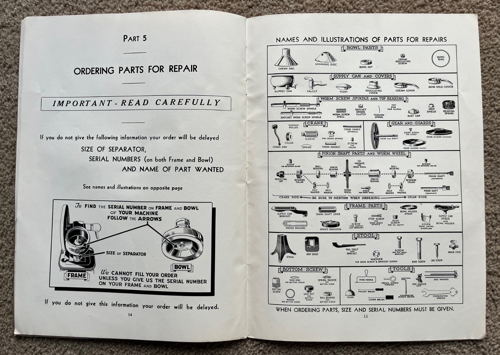 2 DELAVAL CREAM SEPARATOR INSTRUCTION MANUALS