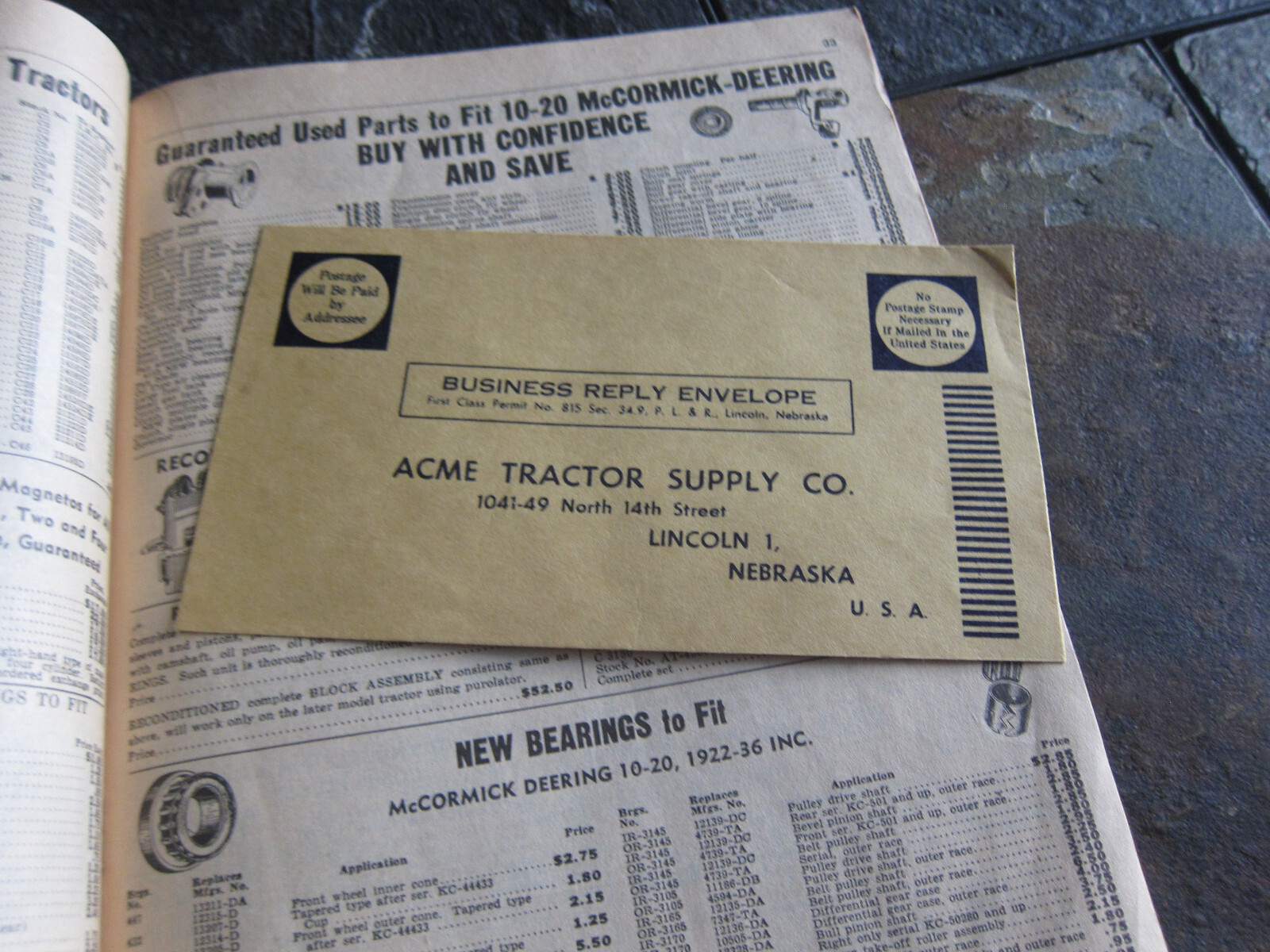 ACME TRACTOR SUPPLY CATALOG 1952 FARM TOOLS HARDWARE Lincoln Nebraska