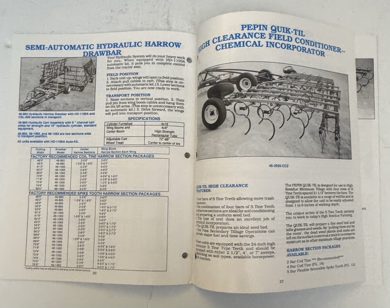 Vintage 1999 Pepin Farm Implements Catalog Farming Agriculture Hydraulic Carts