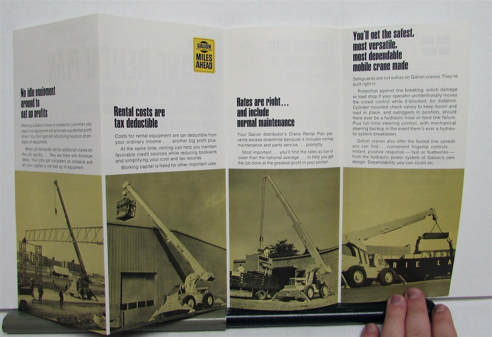 1970 Galion Crane Rental Plan Specifications Construction Sales Brochure