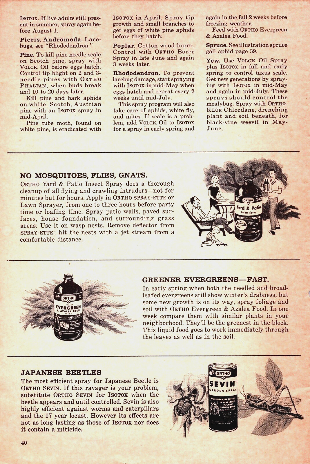 C. 50&rsquo;s 3 PAGE Ortho Lawn ~ Vintage Print Ad~ The Laws OF The Lawn~ Lawn Sprayer