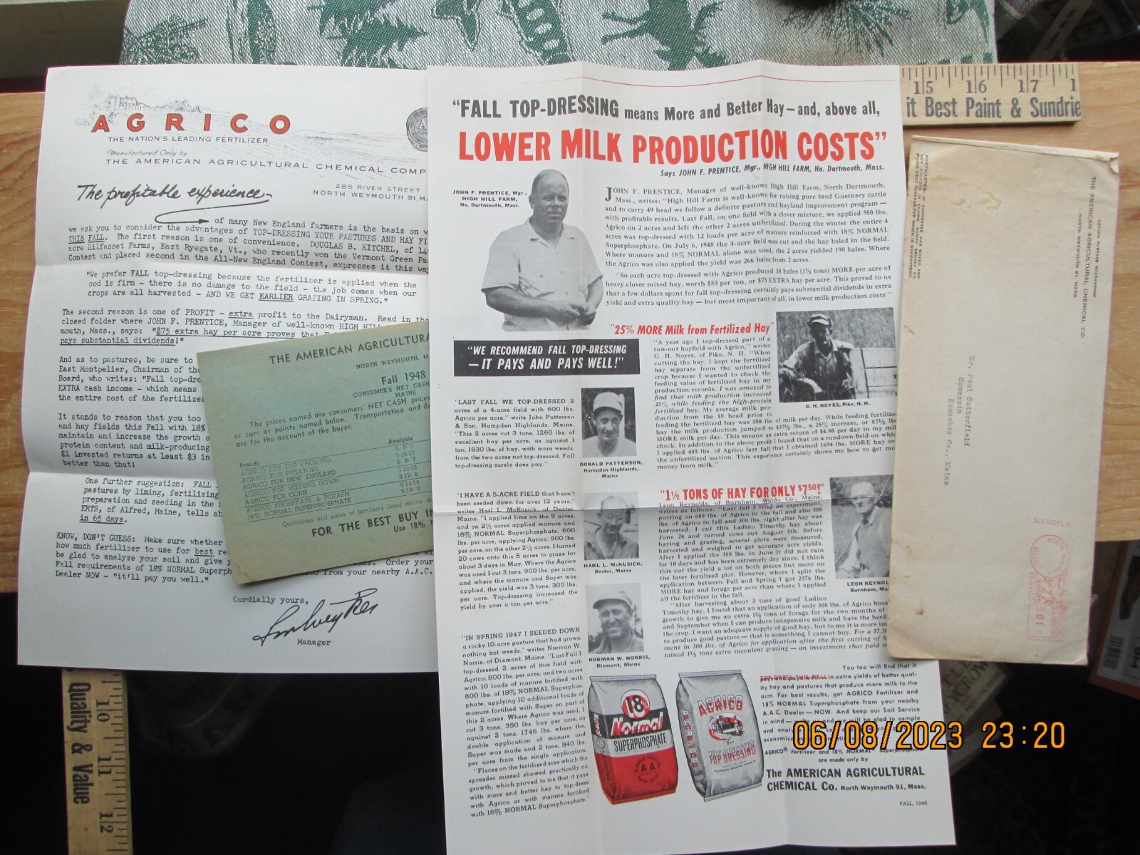 American agricultural chemical co Top dressing adv mailer 1948