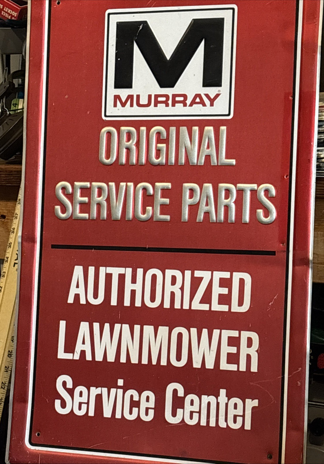 Vintage Original Murray Lawn Mower Wall Decor Sign – 18&Prime;x30&Prime; – Collectible Shop