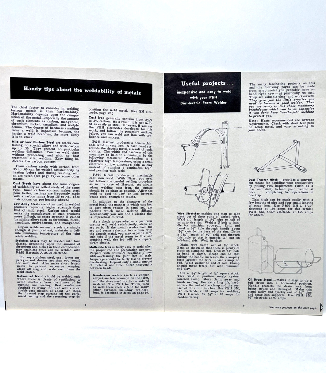 Vintage Practical Ways to use P&H Dial-lectric Farm Welder Brochure Manual
