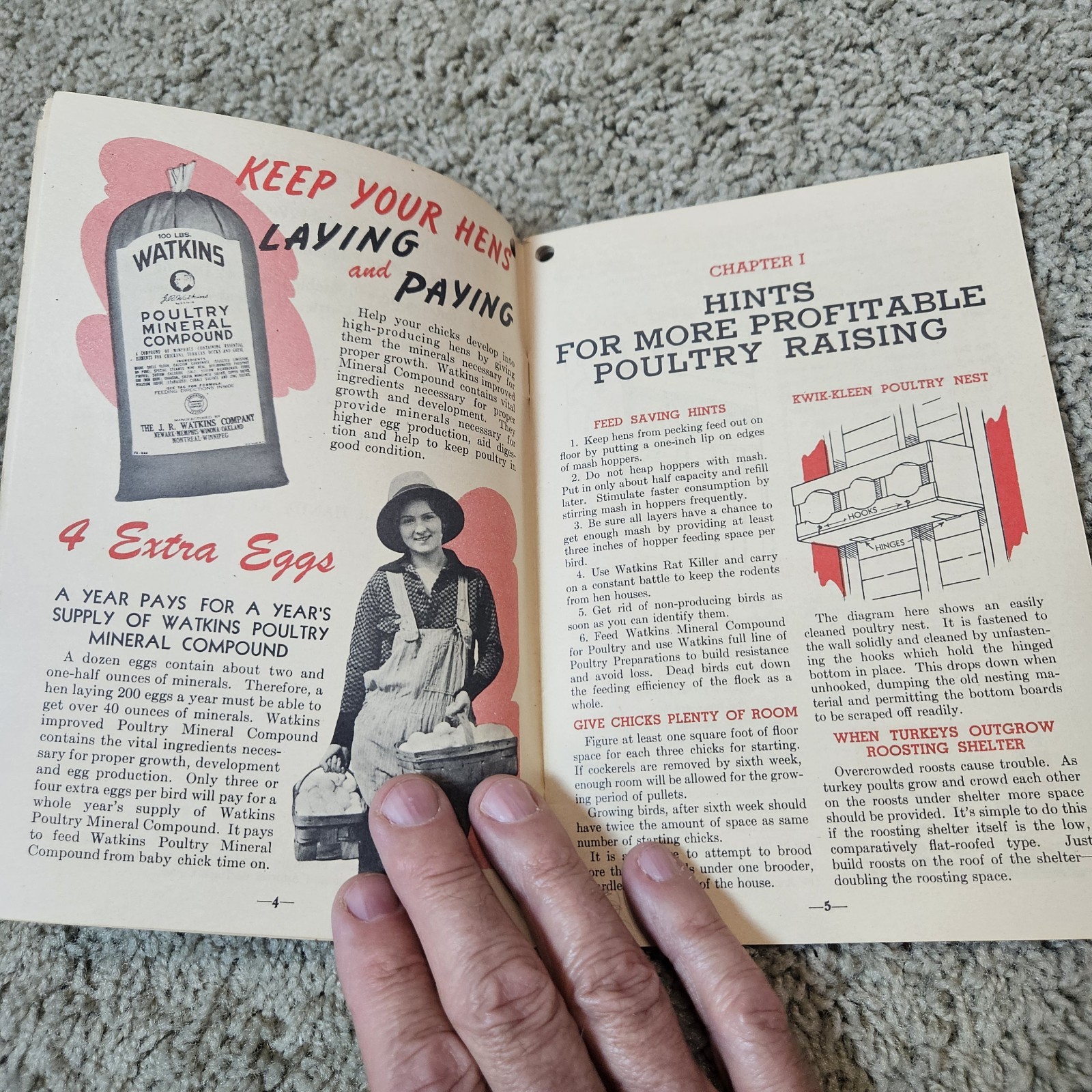 Vintage 1944 Watkins Farm Hints and Rules Booklet