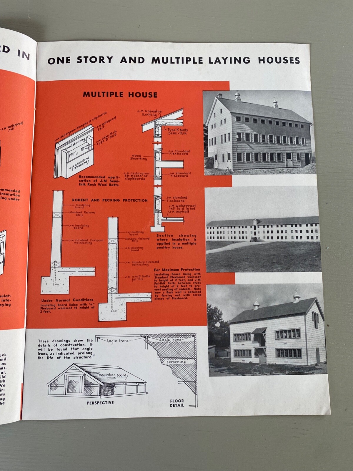 Vintage Johns-Manville Poultry House Building Materials Asbestos Siding Brochure
