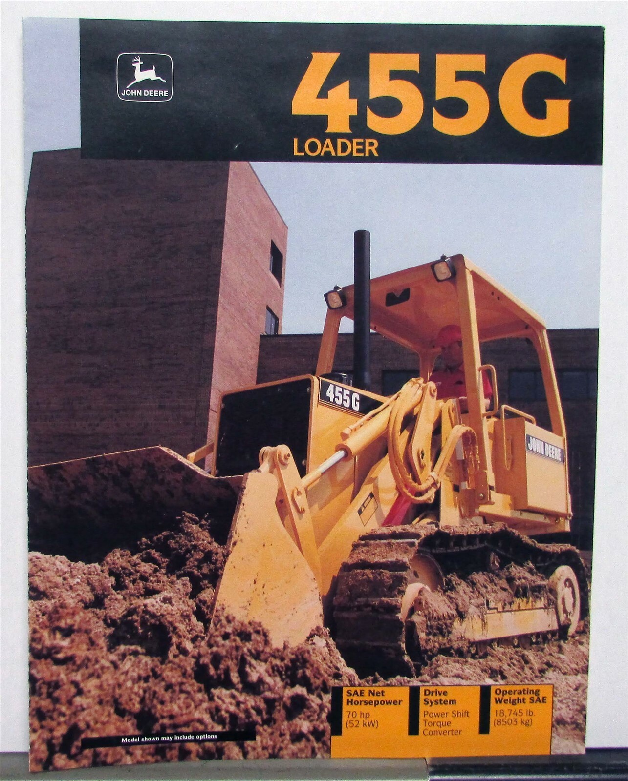 1994 John Deere 455G Loader Specifications Construction Sales Brochure