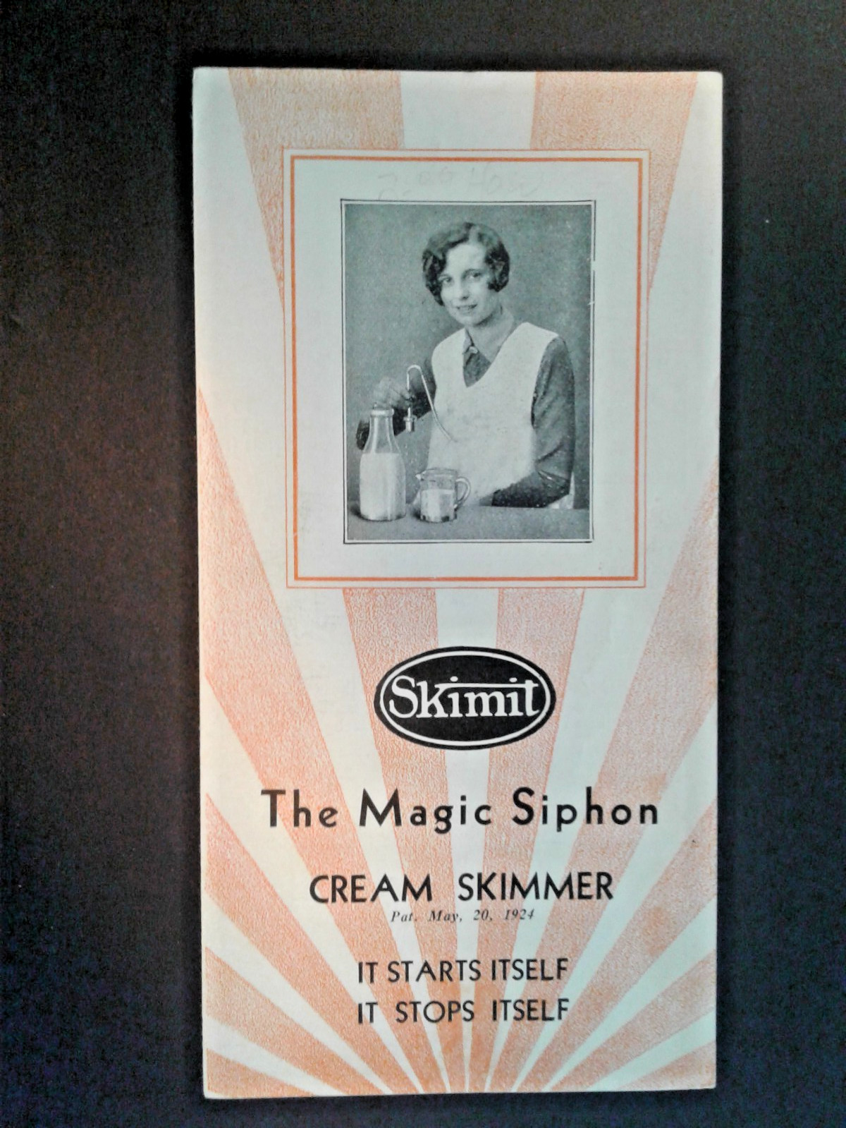 Skimmit The Magic Siphon Cream Skimmer Ad Brochure 1924