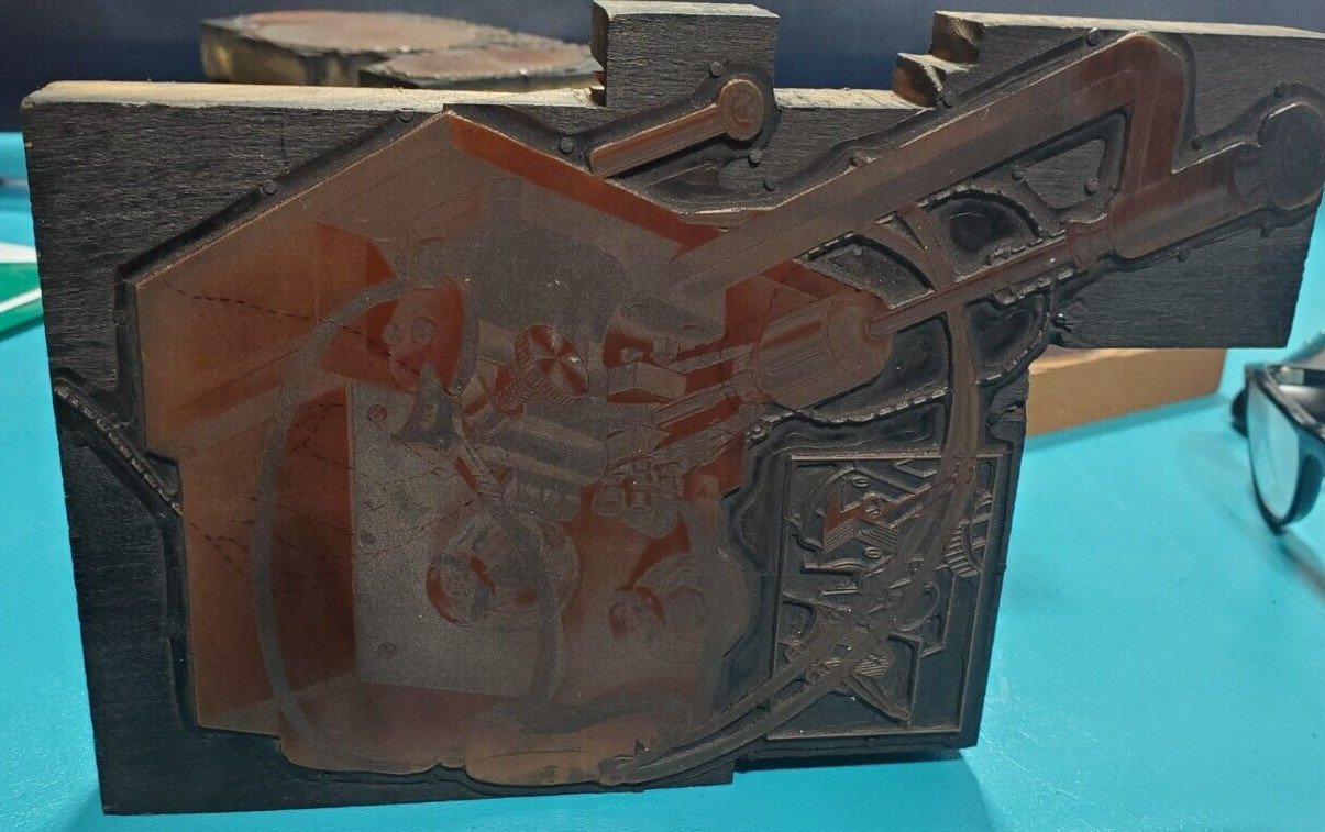 Vintage P.E. CHAPMAN Electric Milling Machine Copper PRINTING PLATE Block