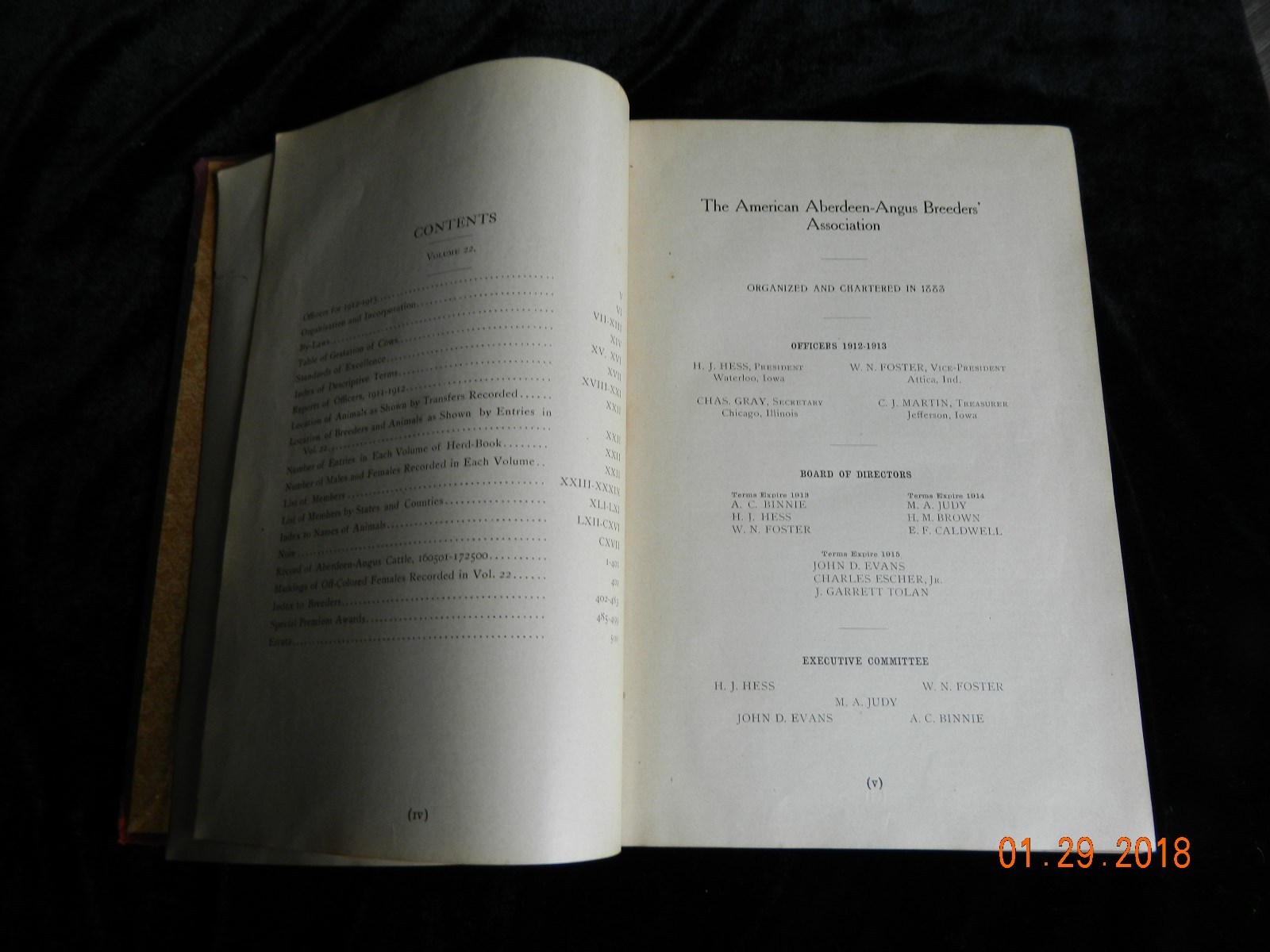 American Aberdeen-Angus Herd Book Vol 22 Original Hardcover RARE VINTAGE 1912