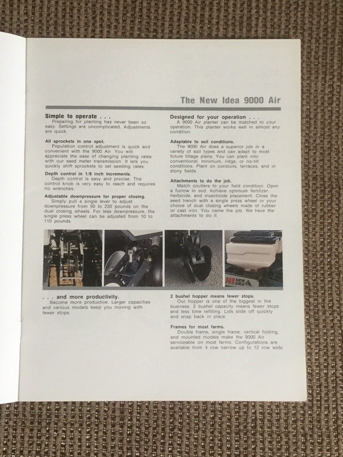 NEW IDEA 9000 AIR SERIES PLANTERS 12 PAGES 1990 Sales Brochure