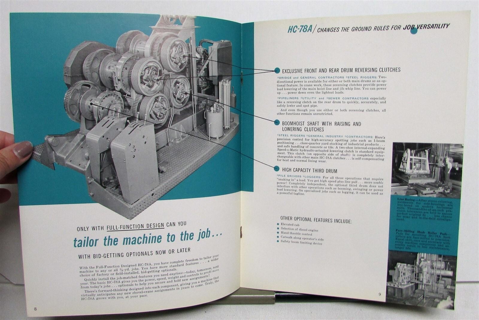 1960 Link Belt Speeder HC78A Lifting Crane Specs Construction Sales Brochure