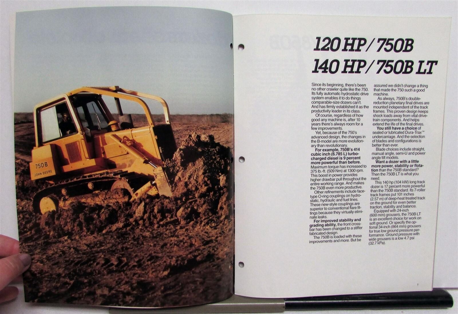 1988 John Deere Loaders & Dozers 100HP+ Specs Construction Sales Brochure