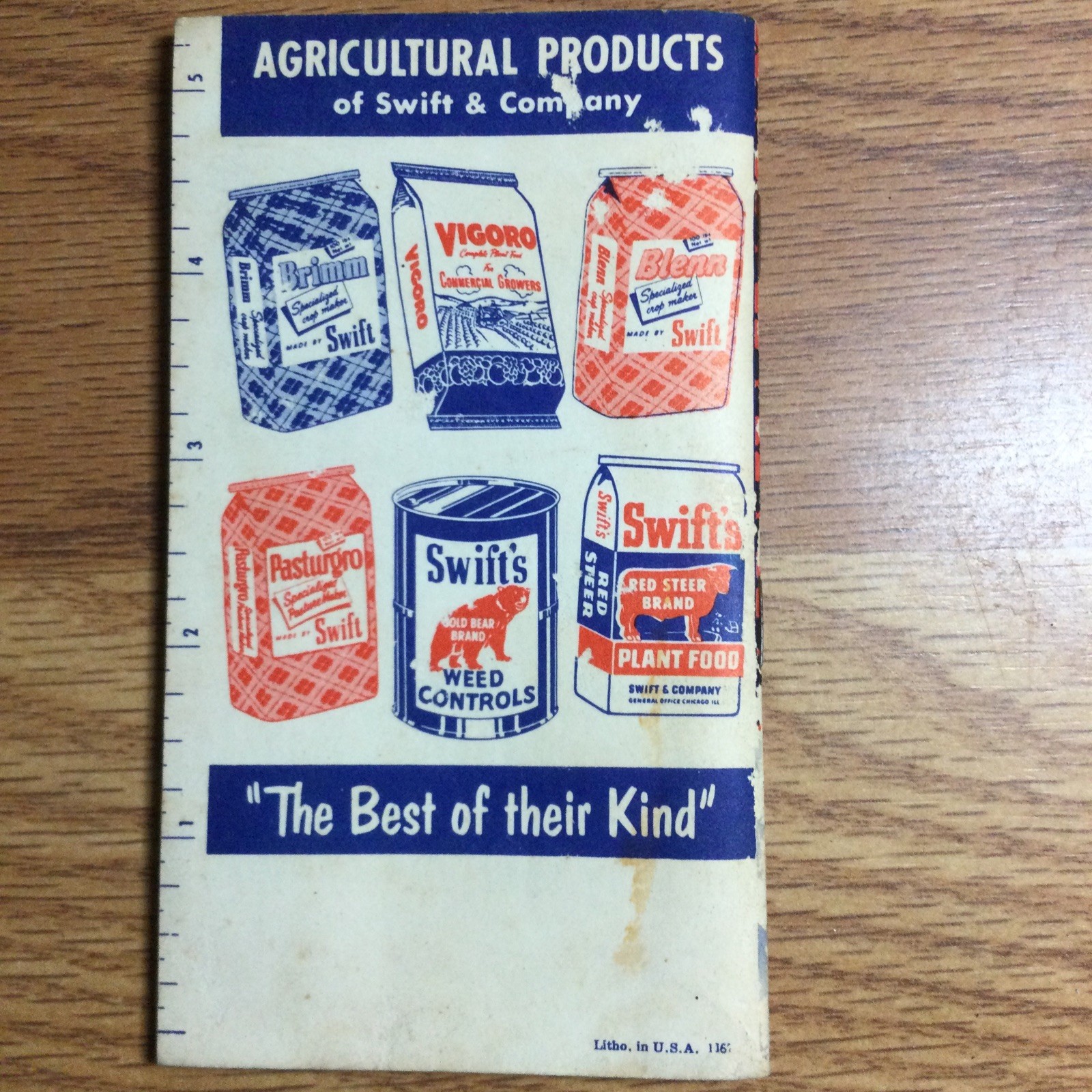 1953 Swift&rsquo;s Plant Food Service Red Steer Notebook & Weather Guide USA Vintage