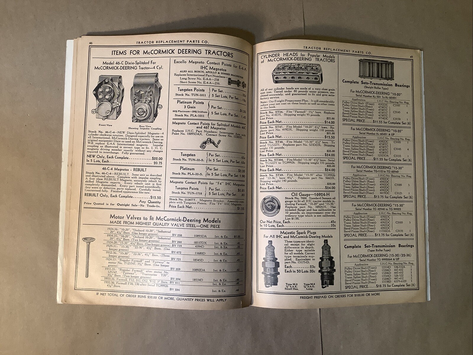 1937 Catalog Tractor Replacement Parts Company Chicago 378-X INV-P0518