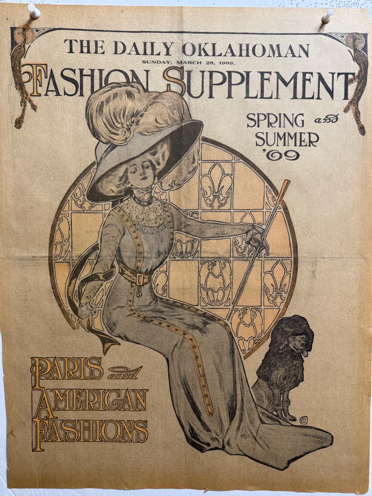 1909 PARIS & AMERICAN FASHIONS NEWSPAPER AD FREE SHIPPING