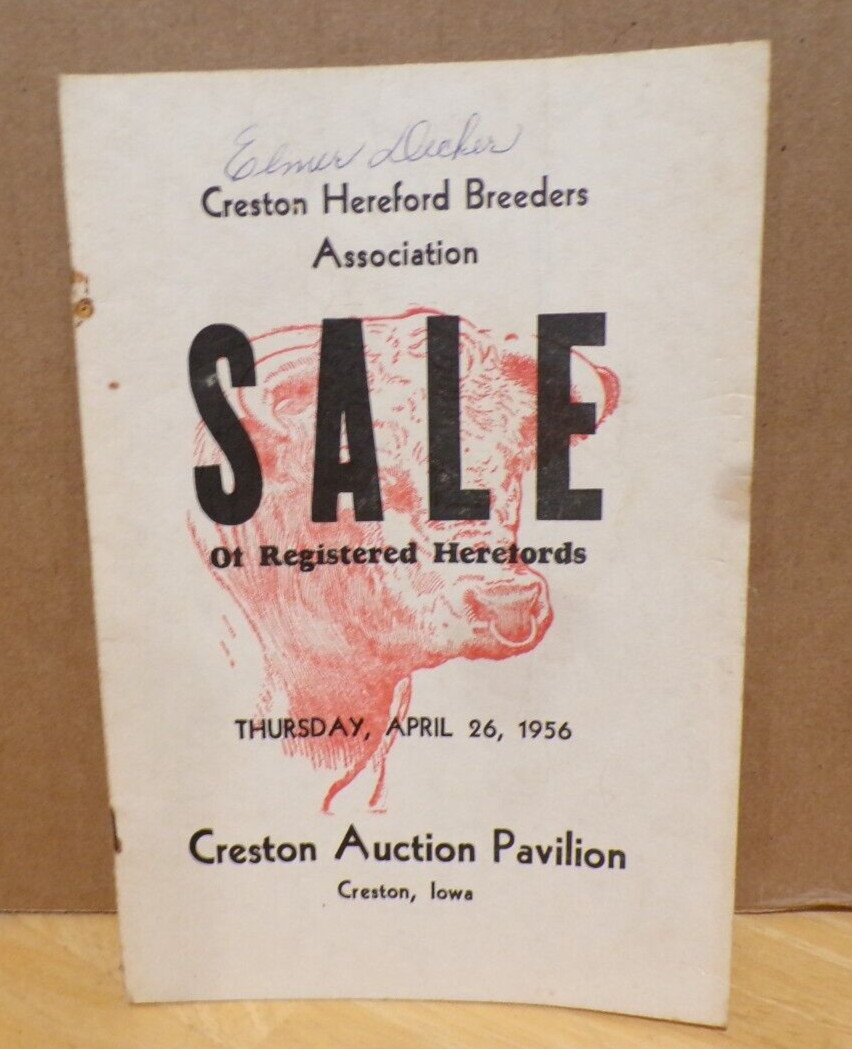 1951 Hereford breeders Auction Pavilion Creston Iowa FAMILY CONSIGNORS INSIDE?