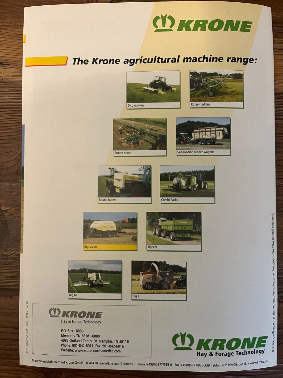 2003 Krone Big Pack VFS Big Balers Sales Brochure