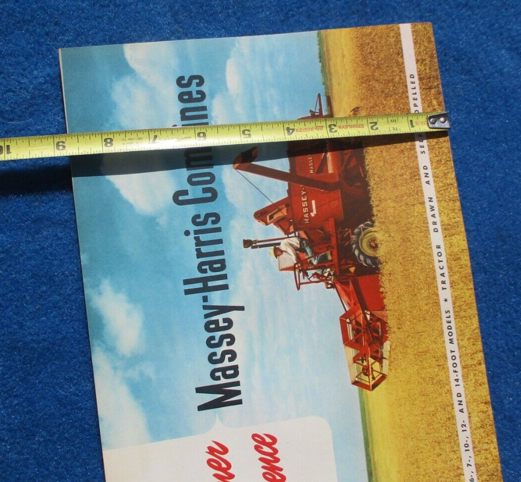Massey Harris 1950&rsquo;s Combine Sales Booklet Many Full Color Pages Original NOS