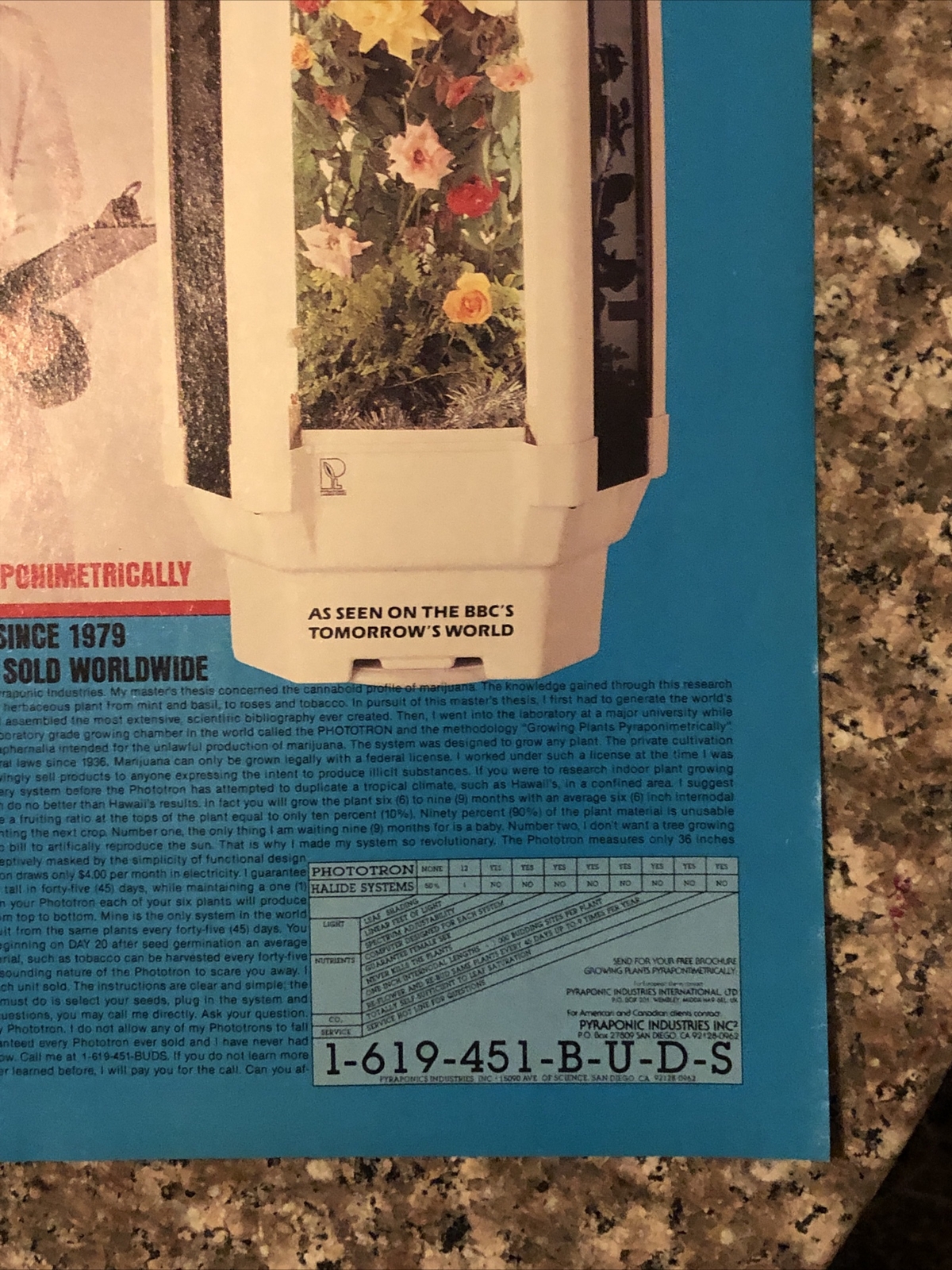 1989 Phototron Pyraponic Indoor Plant Grow PRINT AD Biotechnology VTG 1980s