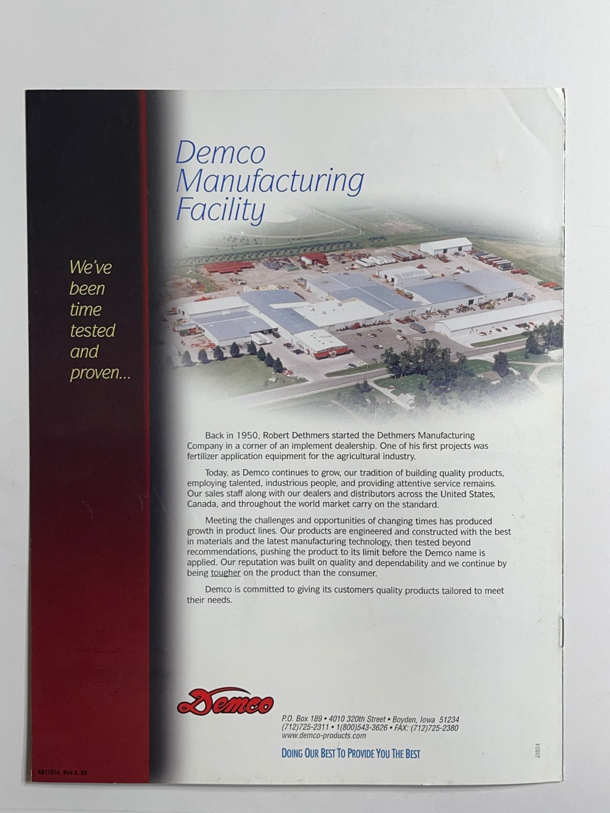 Demco Spray Booms – Sales Brochure *Showroom Sales Booklet* (2009)