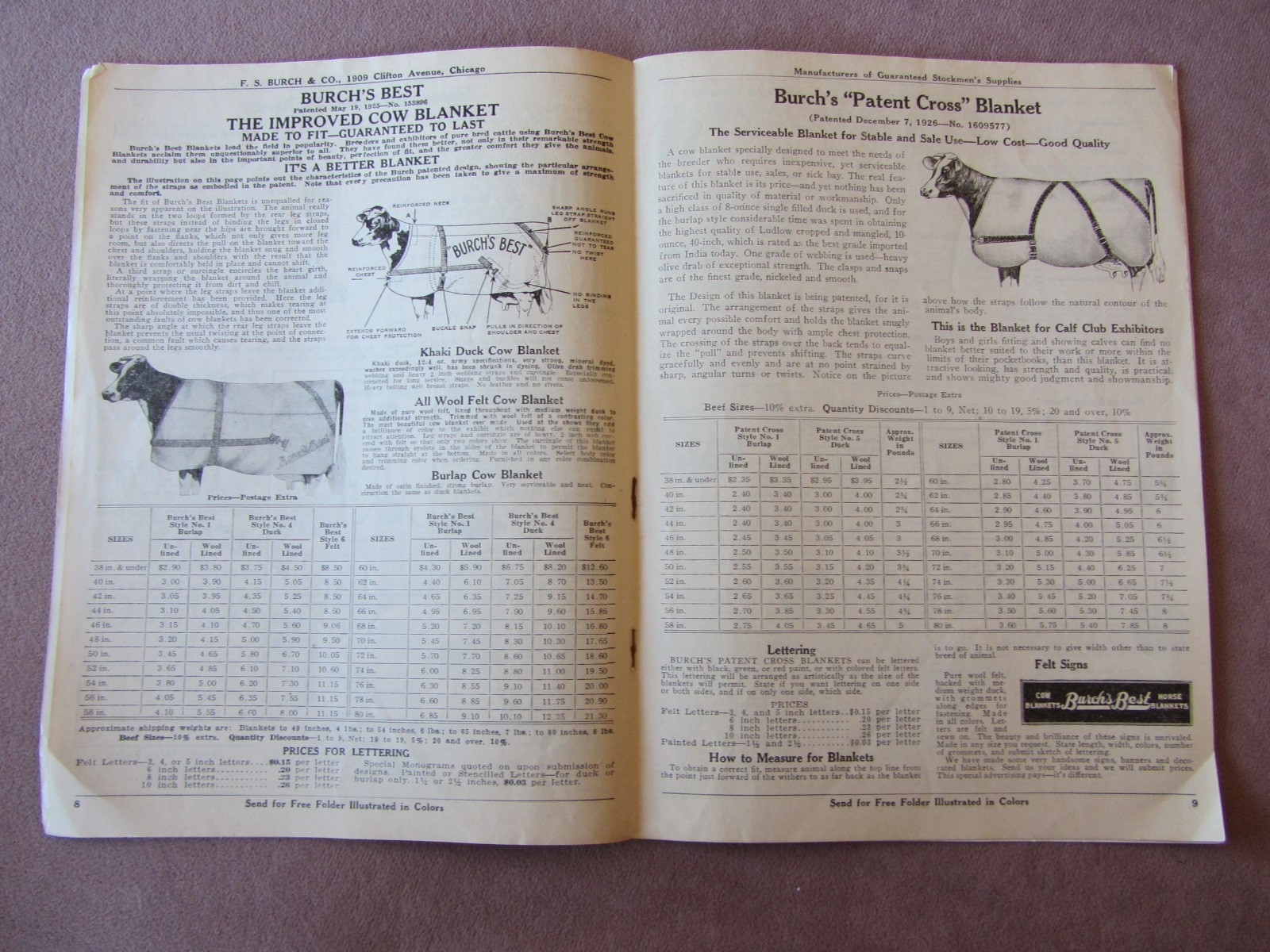 Vintage c1930 F.S. Burch’s Stockmen’s Supplies Catalog Tools Chemicals Prices