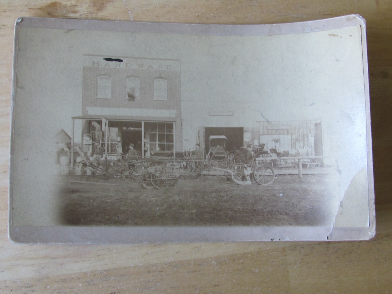 C 1889 PHOTO CABINET CARD J.GERMAN HARDWARE & FARM IMPLEMENT STORE PRINCEVILLE I