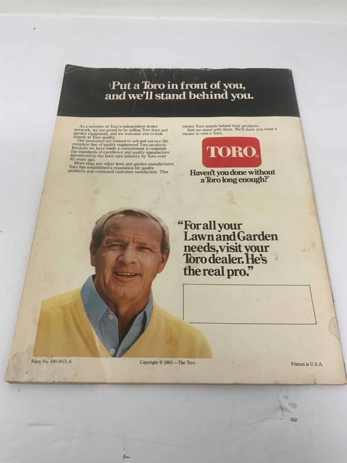 The Toro 1983 Arnold Palmer Sales Brochure