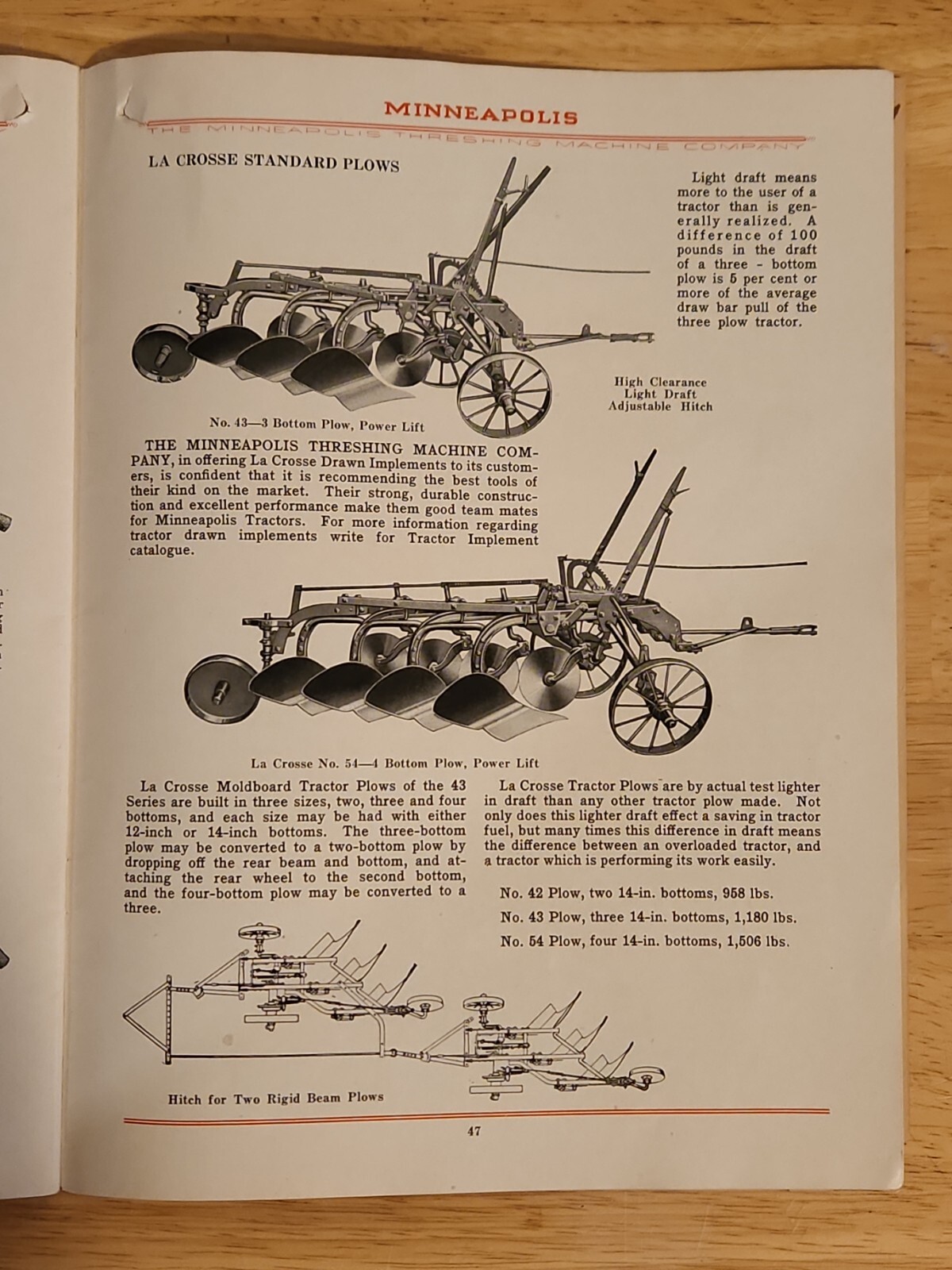 Power Farming Machinery The Great Minneapolis Line Gas Tractor Advertising
