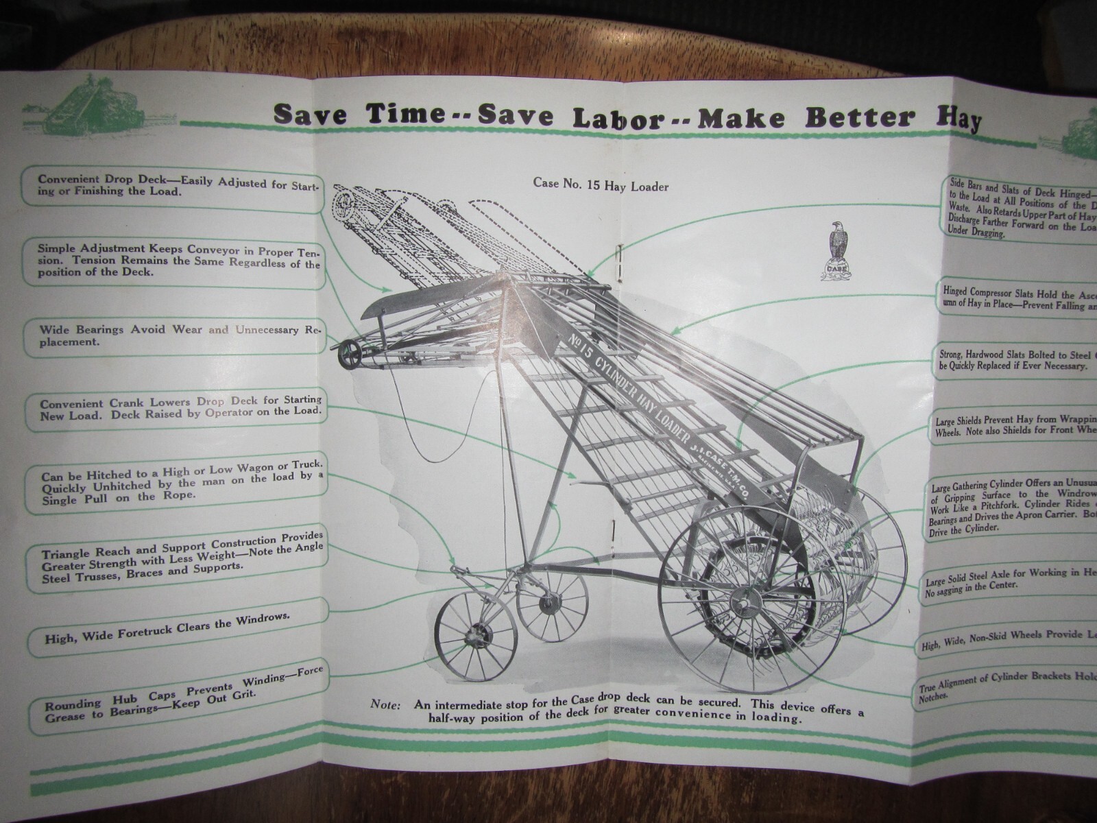 Case Osborne Grain Binder Hay Loader Sales Brochure Lot of 2 Original Fold outs