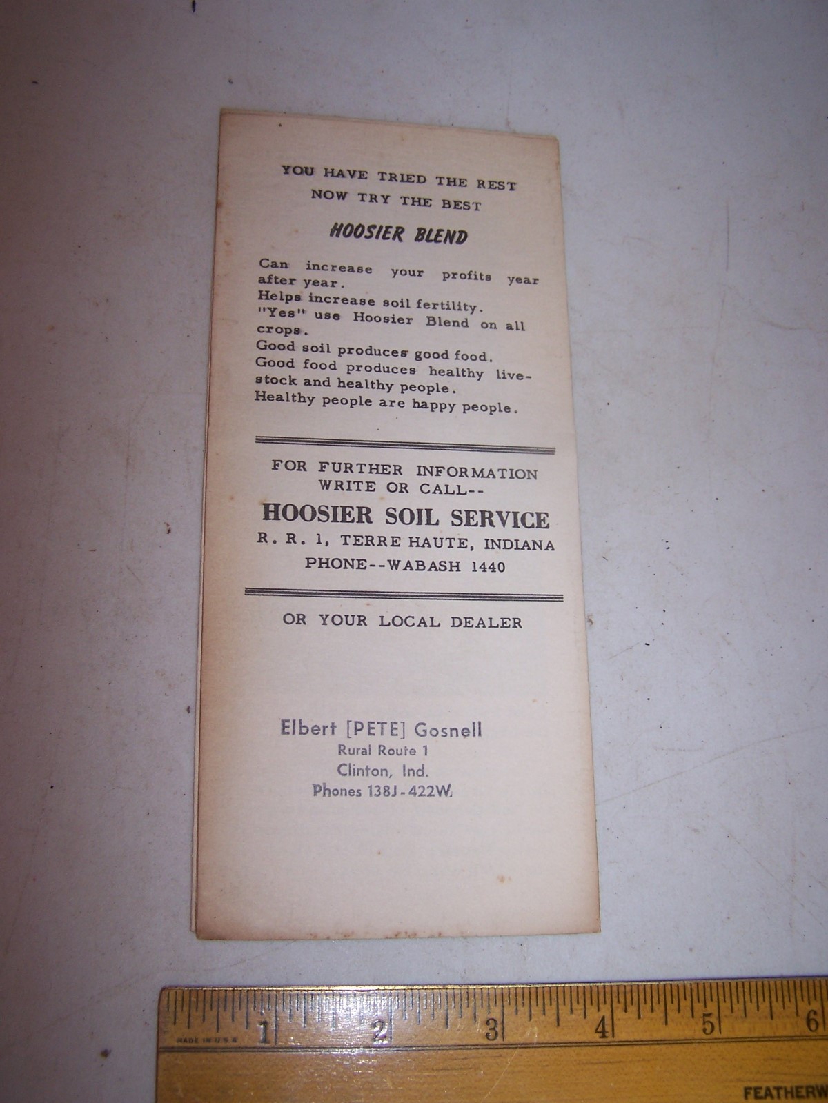 HOOSIER SOIL SERVICE Terre Haute Clinton Indiana – Curd Edmunds Glasgow Kentucky