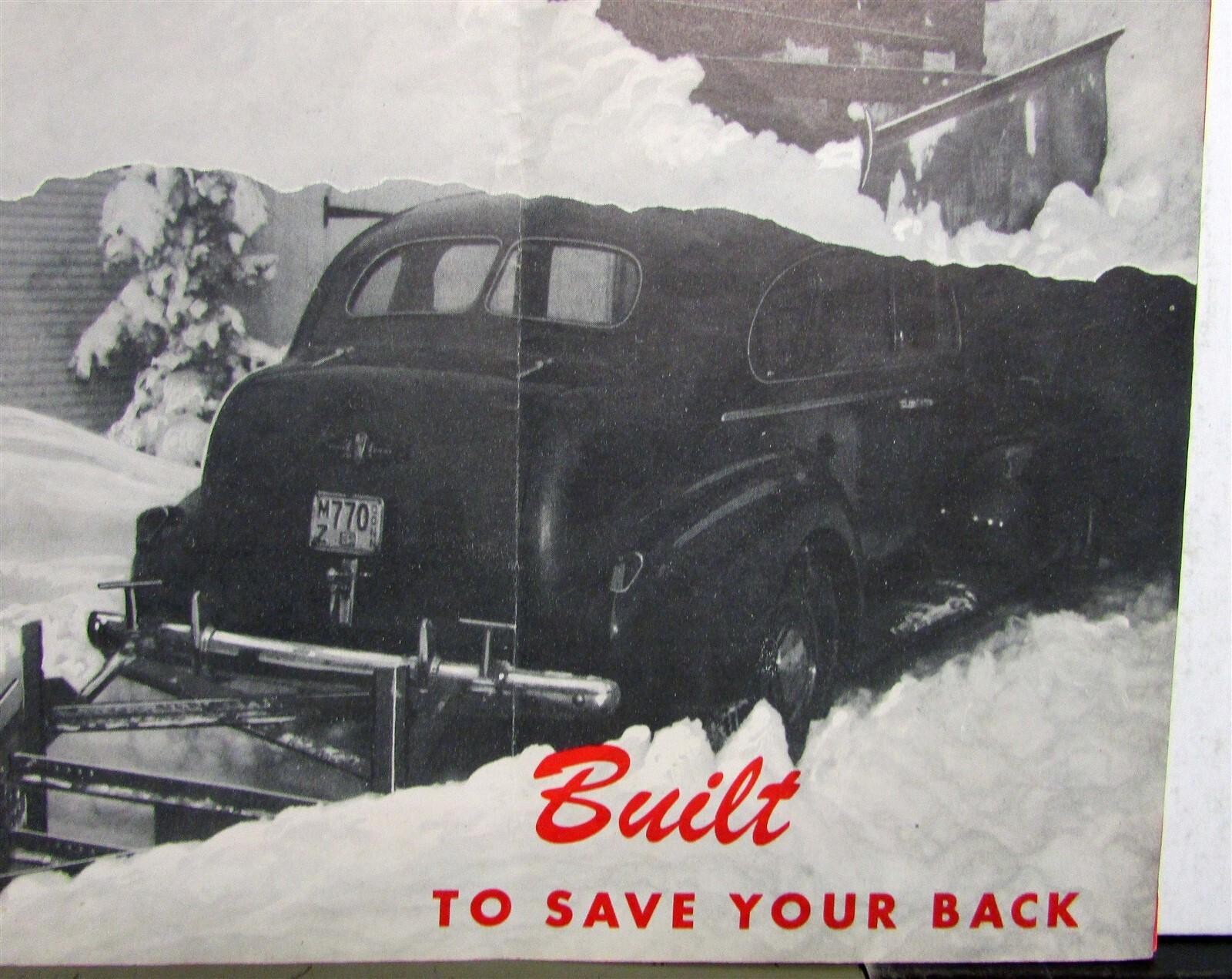1946 Maxim Car Snowplow For Passenger Cars Specs Sales Folder