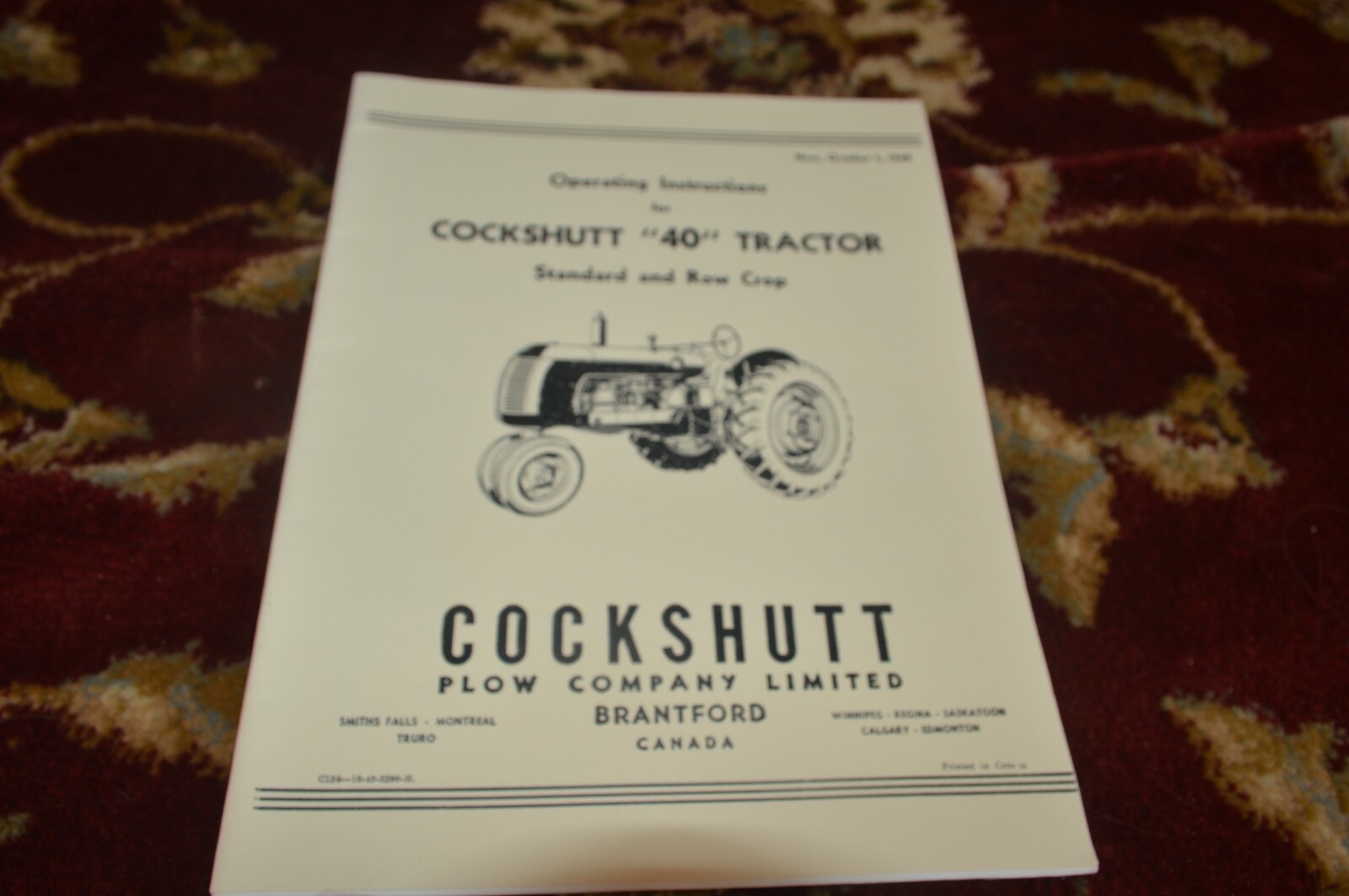 Cockshutt 40 Tractor Operator&rsquo;s Manual LHPA