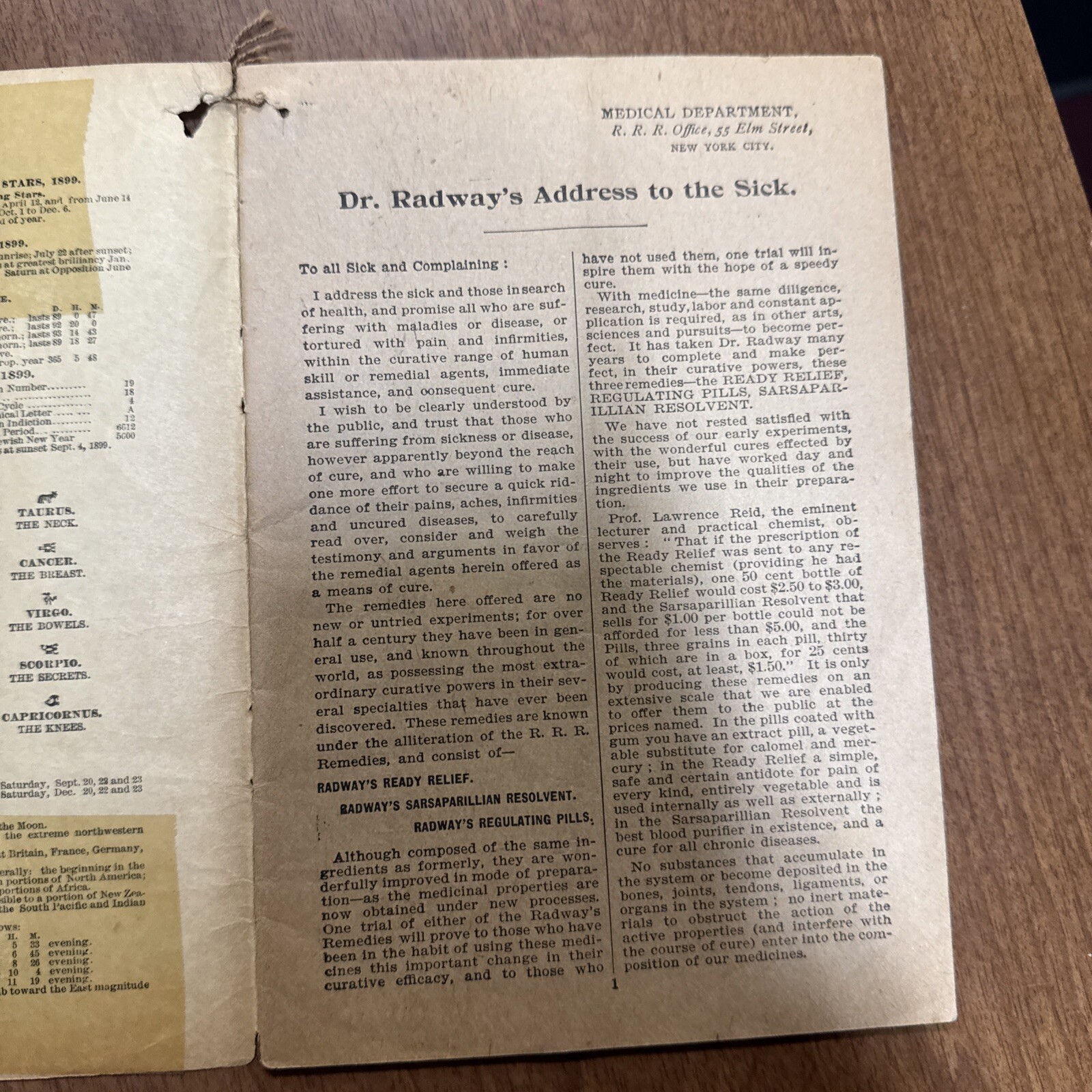 1899 Radway’s Almanac