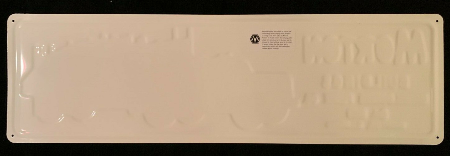 37&Prime;x11&Prime; Interlocking Fence Co. / Morton Buildings Vintage-Looking New Metal Sign