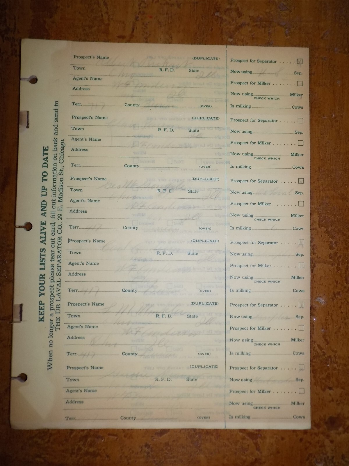 De Laval Separator Sales Receipt Book Brochure Pamphlet c.1920s
