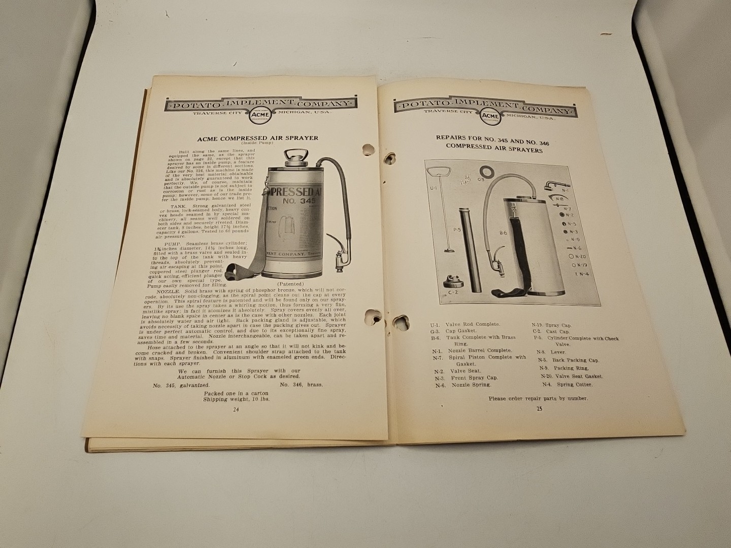 acme potato implement co catalog brochure traverse city MI no29