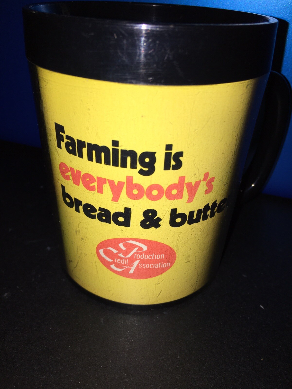 Farming Is Everybody’s Bread & Butter THERMO SERV PLASTIC CUP VINTGE