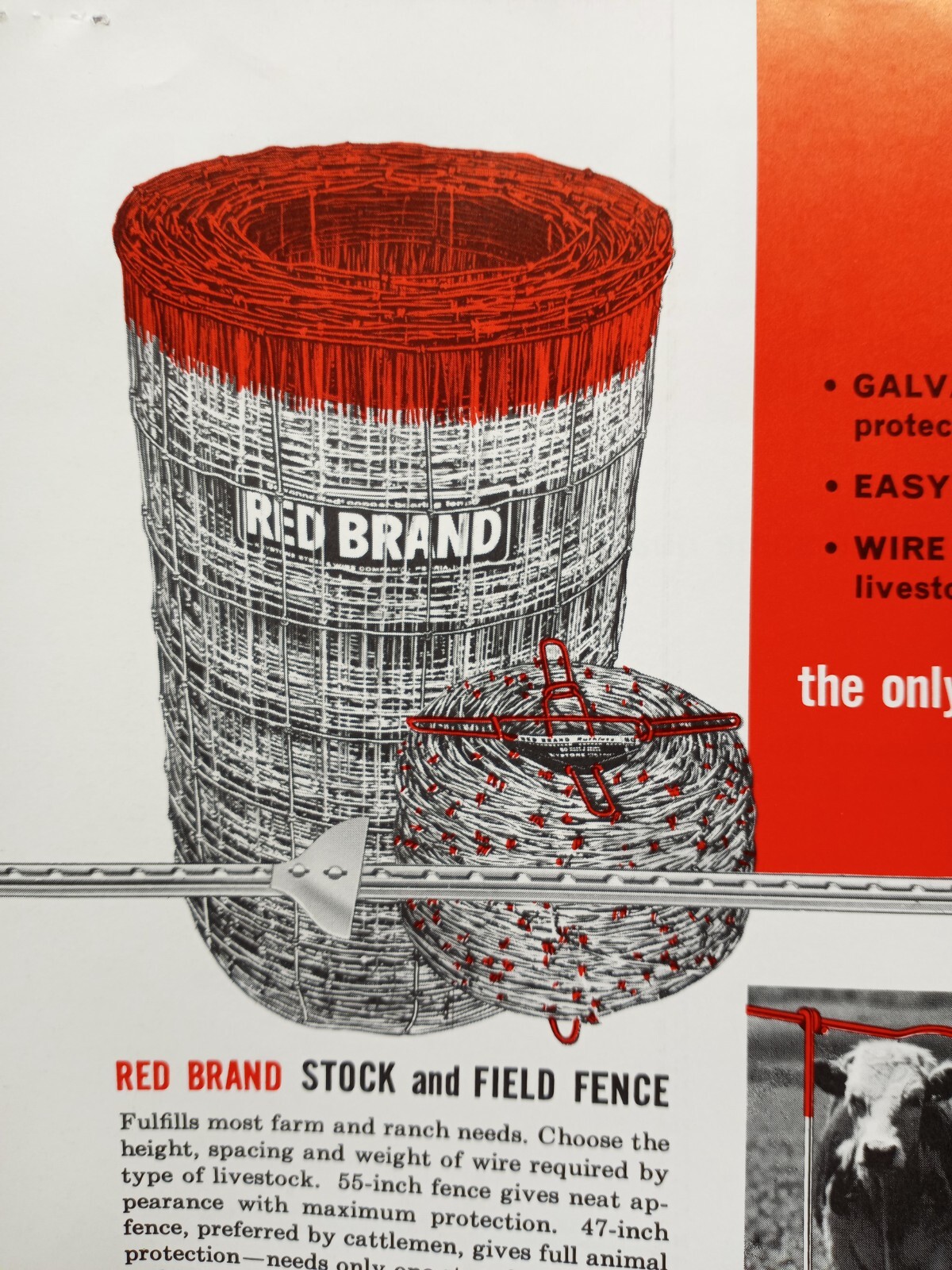 Vintage RED BRAND BARB WIRE AD Brochure
