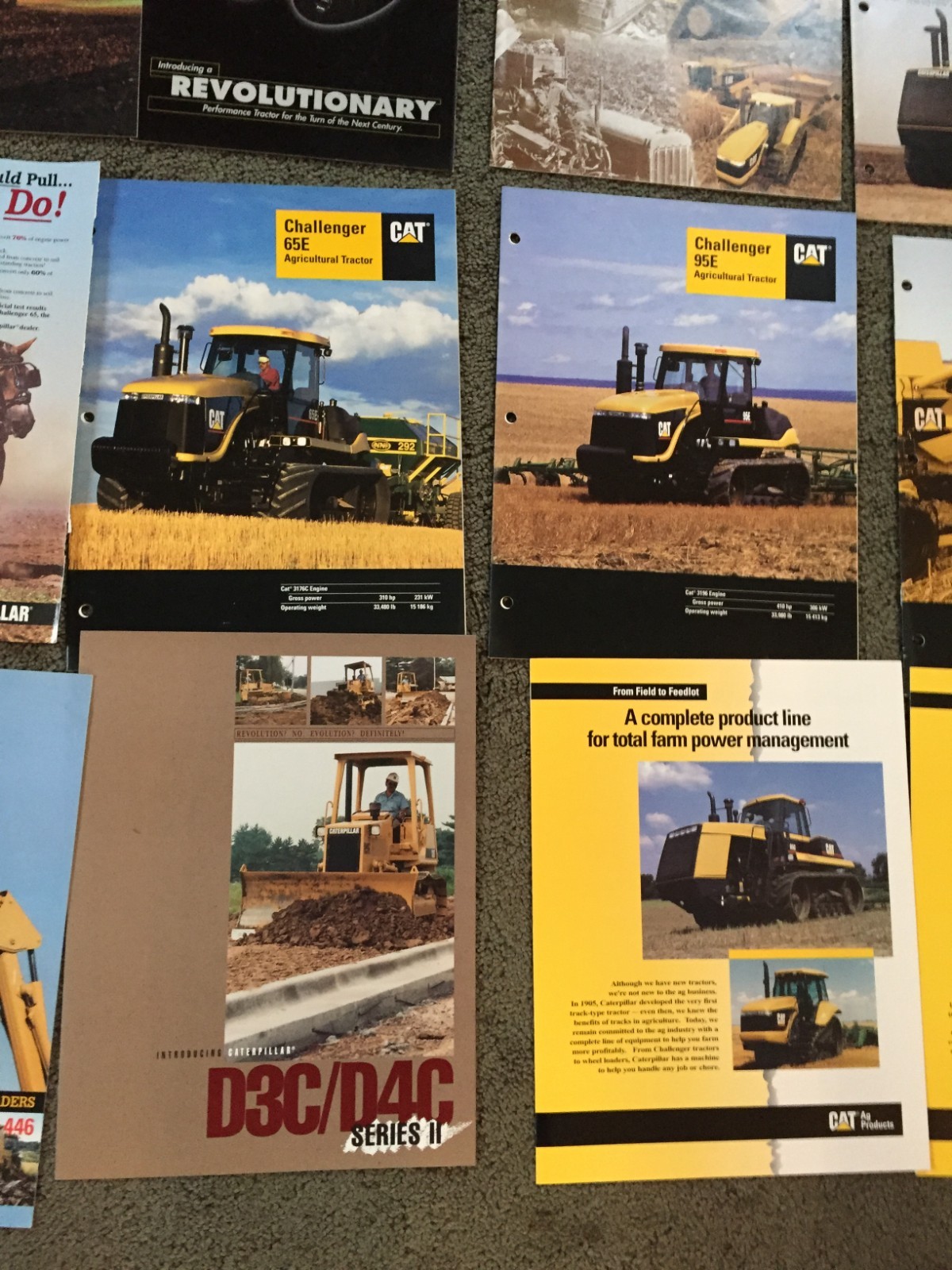 MASSIVE Lot of 43 Caterpillar CAT Industrial equipment brochures Literature