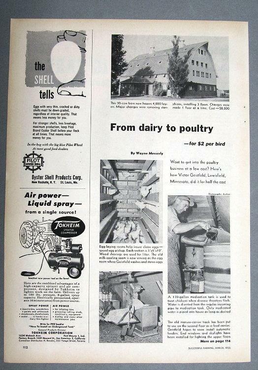 Original 1955 Poultry Farmer Ad Features Victor Geistfeld, Lewisfield, Minnesota